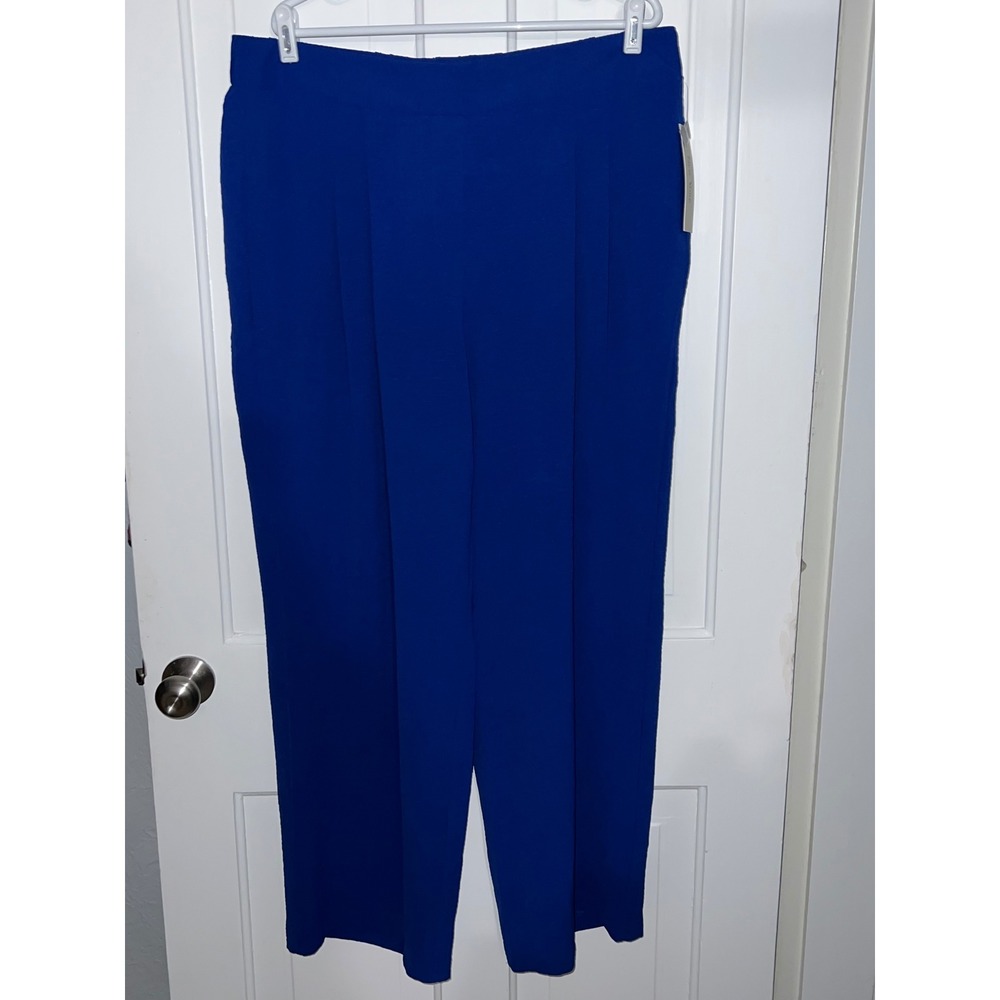 NWT New York Clothing Company Womens Blue Wide Leg Pants Size 2X Polyester